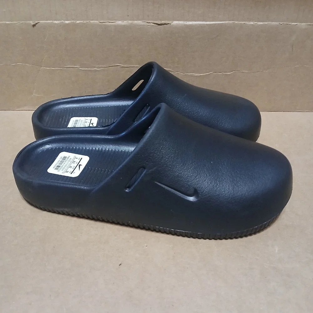 Nike Calm Mule Men's 9 Black Slip On Slides Sandal Shoes No Strap